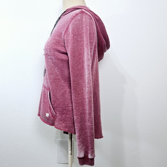 Billabong Crescent Moon Graphic Hoodie in Distressed Pink Size Small - Picture 7 of 12